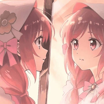 鏡に映る