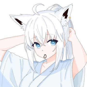 髪を結ってるフブちゃん