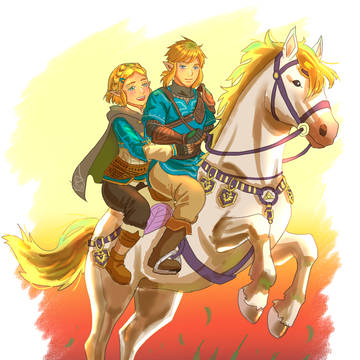 ゼルダの伝説 ティアーズオブザキングダム のイラスト（馬く）