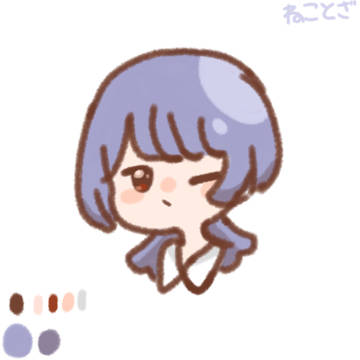 落書きウルフカット女の子