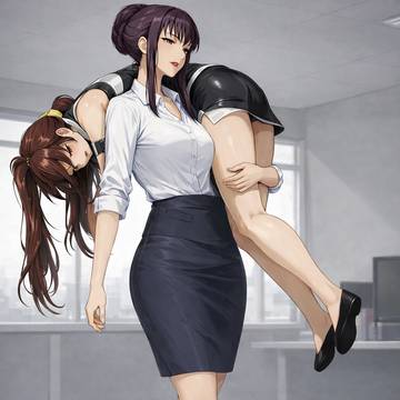 Risako carries the girls