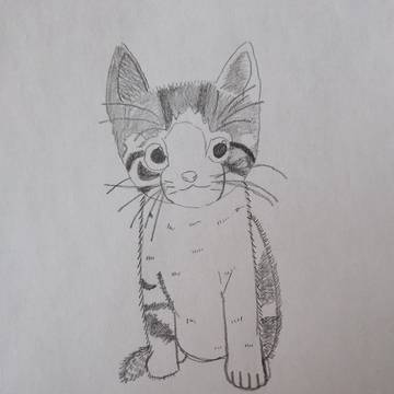 模写5日目初音ミクさんと猫ちゃんを描きました。