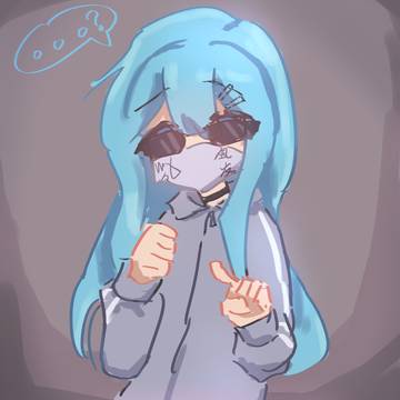 神秘蓝色口罩女
