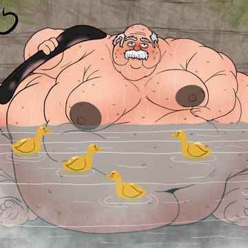 Wilfred waiting in pool.