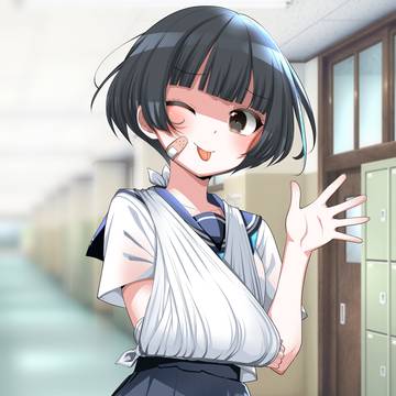 怪我してるけどお茶目で元気な女の子