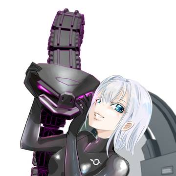 【立ち絵】単輪車のサポートメカと少女