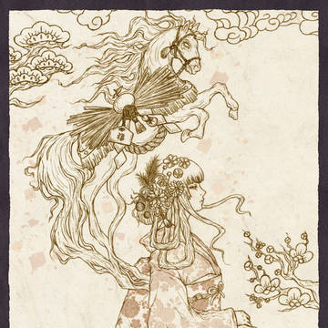 天駆ける馬に願いを - 線画