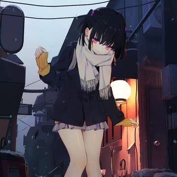雪でも生足ちゃん