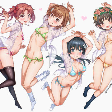 ４人で水着シャツパーティ