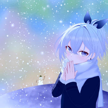 Snowy Silver Wolf