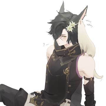 黒猫と白鼬