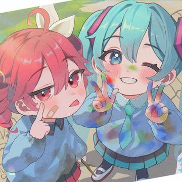 3歳のミクとテト