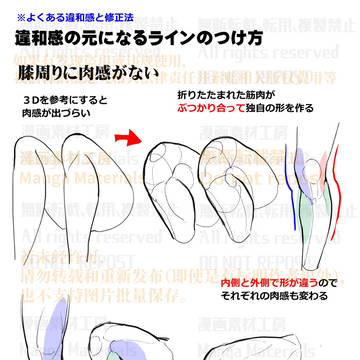 個人メモ:曲げた膝のライン