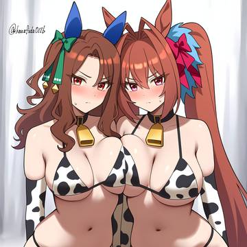 牛柄ビキニを着てくれるキングとダスカ