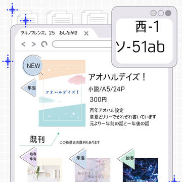 ツキノフレンズ。25 おしながき