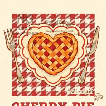 ハートチェリーパイ❤️🍒🥧