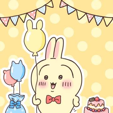 うさぎ誕生日イラスト