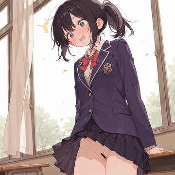 黒髪ポニテ女子