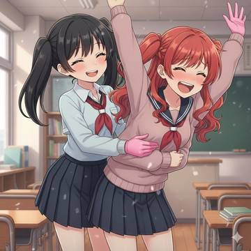 【AI生成】女子高校生たちの戯れの失敗集【くすぐり】