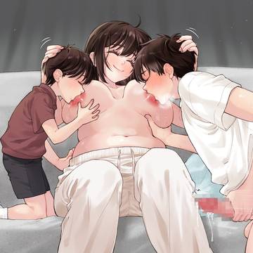 兄弟まとめてお世話するママ♡（絵の練習）