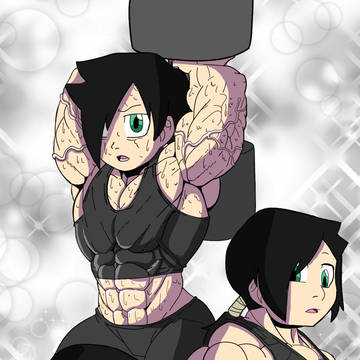 Tomoko pumping iron recolored