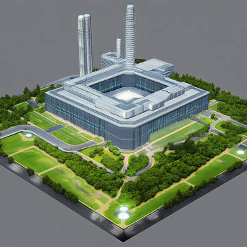 【フリー背景素材】工業系建築物イラスト素材集【AI生成】