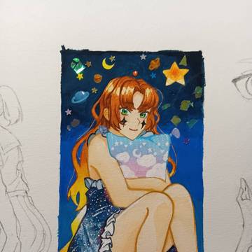 星空と女の子