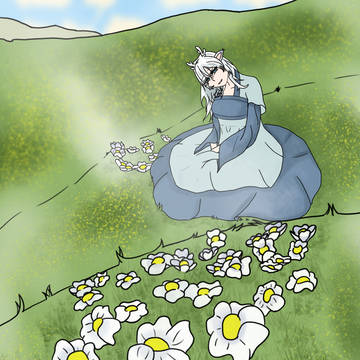 Iori in a summer field