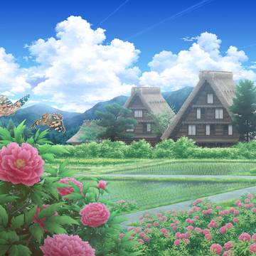 花札シリーズ・6月・牡丹に蝶
