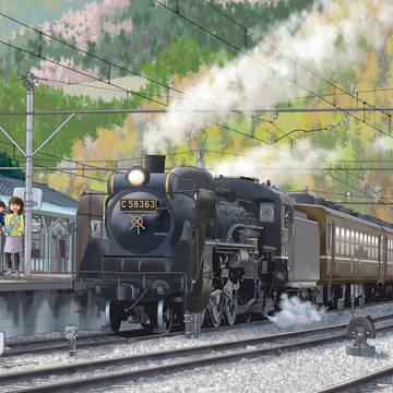 パレオエクスプレス三峰口駅出発前(秩父鉄道 C58 363号機)