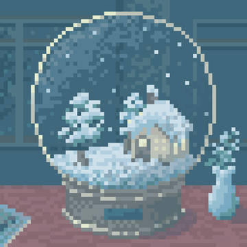 スノードームのドット絵