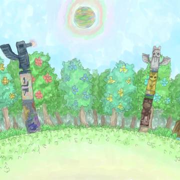 左手での油絵ファンタジー背景①