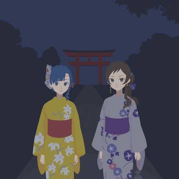 祭りの夜、二人