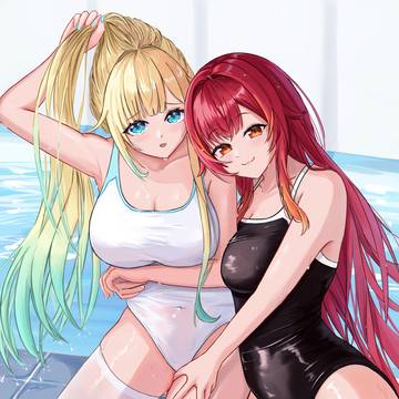 藍沢エマx猫汰つな　水着