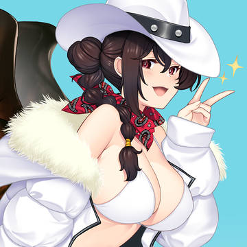 白帽のカウガール