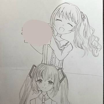 ミクと瑞希描いた