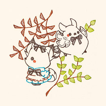 きつねアリスとシマうさぎ。