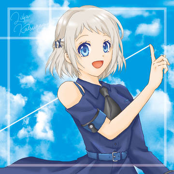 澄み渡った空に白線。