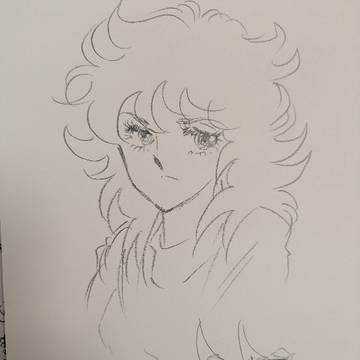 超人ロックファンアート、アナログ、鉛筆画