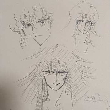 超人ロックファンアート、アナログ、鉛筆画