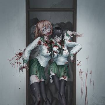 从门外挤进来的女丧尸