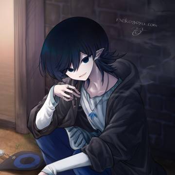 夜の裏庭
