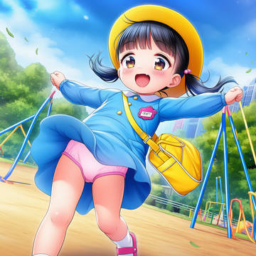公園で遊ぶ園児