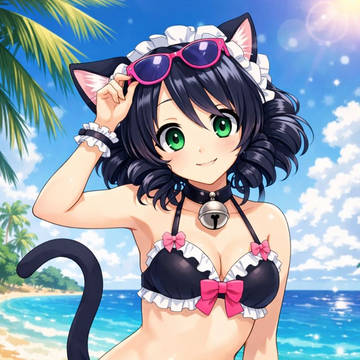 Cyan at the beach