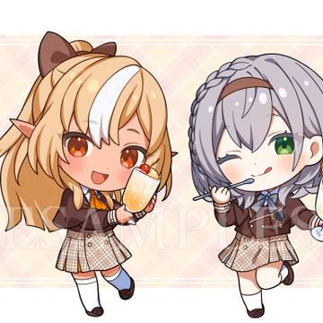 【ホロライブ3期生×元町ドリア】ミニキャラのビジュアル