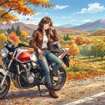 青森のりんごロードの道端で