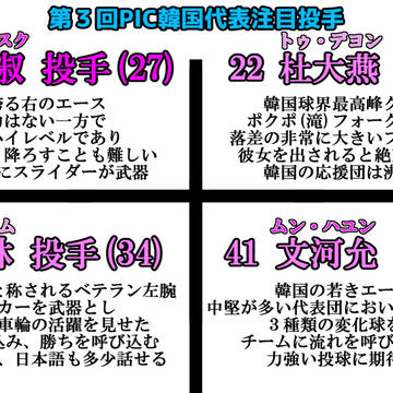 【PGB】第3回PIC 韓国代表注目選手
