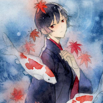 鯉・紅葉