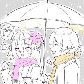 傘の下は雪を溶かす