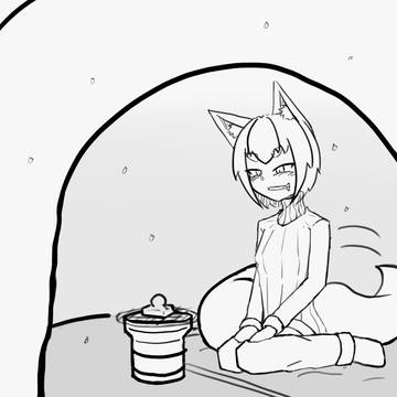 お腹を空かせたきつね